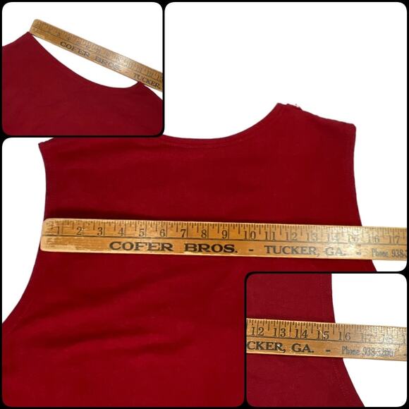 Vintage Country Wear Lonnie G. Star Red 2 Piece Maxi Dress & Vest Set Size Large - Picture 7 of 14